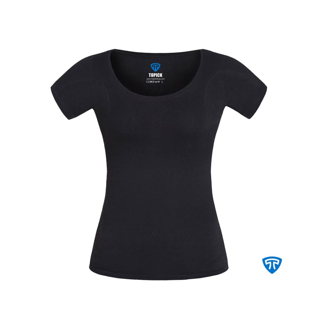 تیشرت ضد تعریق زنانه مشکی تاپیک