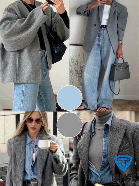 رنگ طوسی با چه رنگی ست میشه؟ مکمل رنگ طوسی در لباس زنانه 19