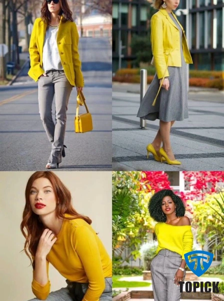 رنگ طوسی با چه رنگی ست میشه؟ مکمل رنگ طوسی در لباس زنانه 9