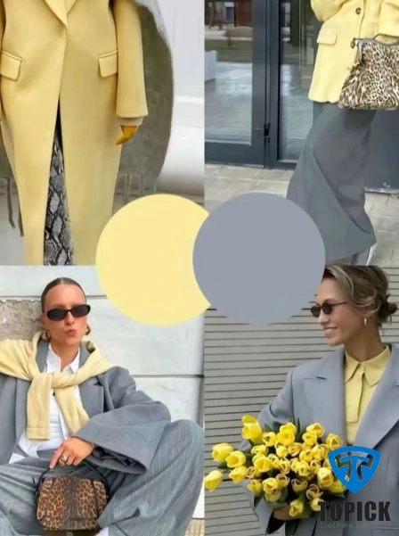 رنگ طوسی با چه رنگی ست میشه؟ مکمل رنگ طوسی در لباس زنانه 11