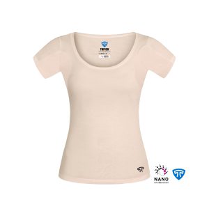 تیشرت ضدتعریق نانو آنتی باکتریال کرم زنانه