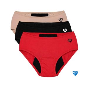 شورت پد شورتکس ارکیده تاپیک مناسب دوران قاعدگی پریودی در سه رنگ کاربردی قرمز و مشکی و کرم