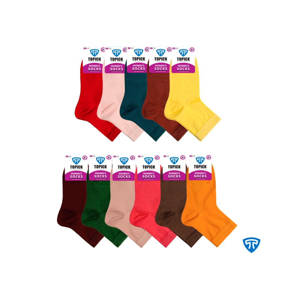 جوراب ضد بو نانو آنتی باکتریال نخ پنبه تاپیک مردانه و زنانه