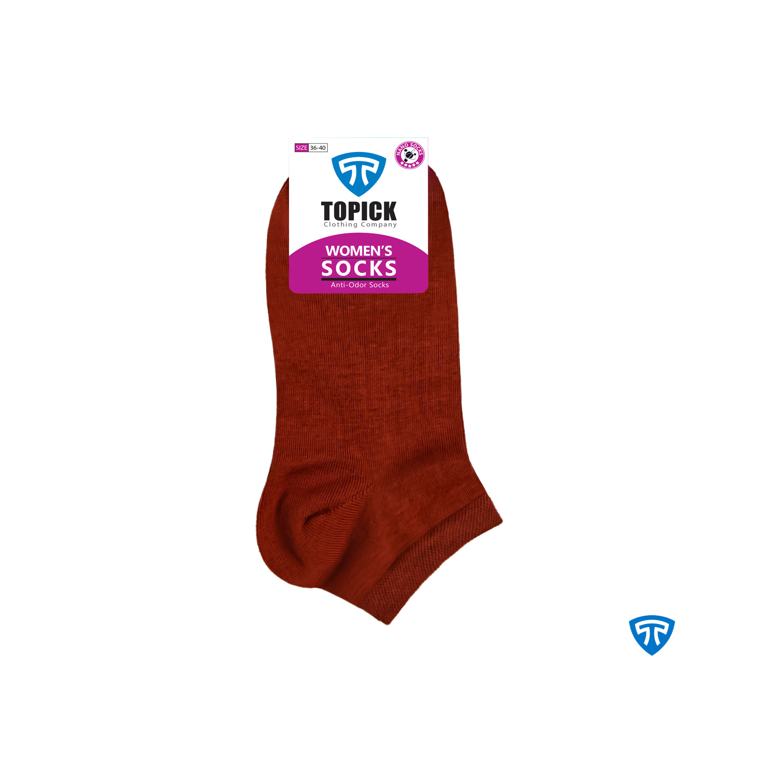 جوراب ضد بو نانو آنتی باکتریال نخ پنبه تاپیک مردانه و زنانه