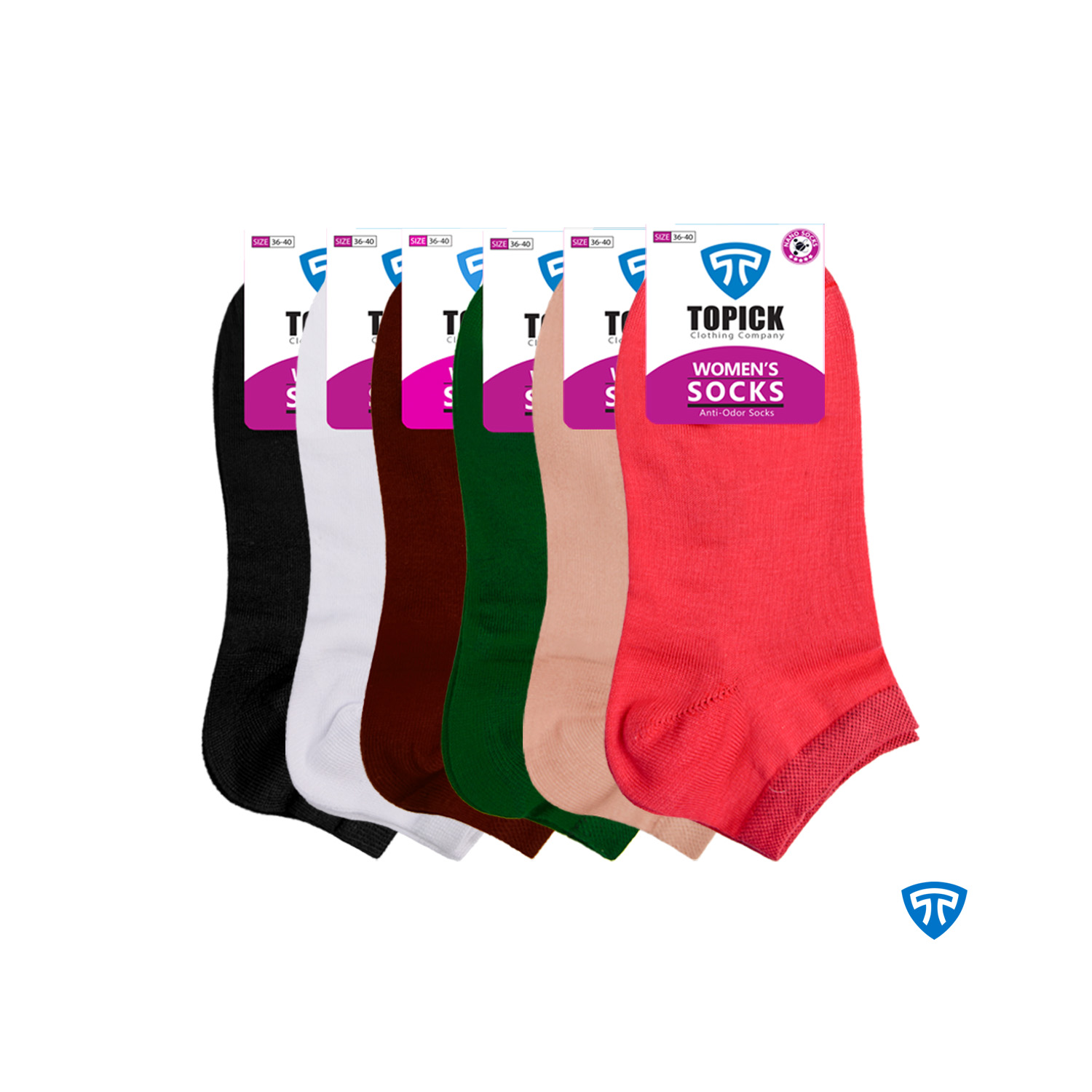 جوراب ضد بو نانو آنتی باکتریال نخ پنبه تاپیک مردانه و زنانه