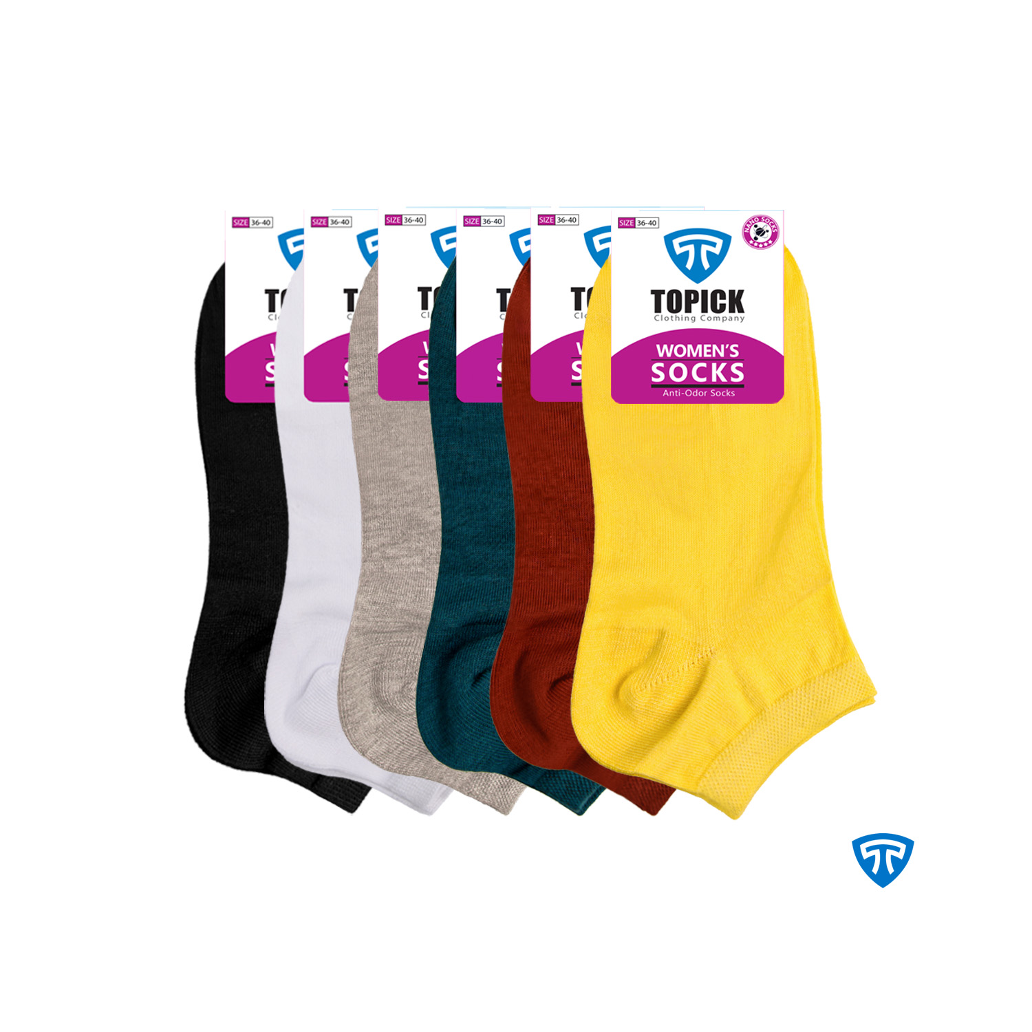 جوراب ضد بو نانو آنتی باکتریال نخ پنبه تاپیک مردانه و زنانه