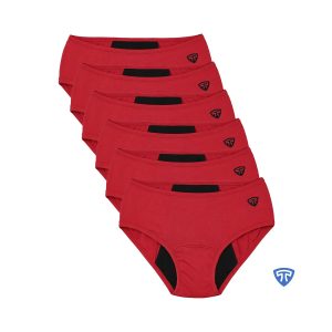 شورت پد بسته 6 عددی رنگ قرمز