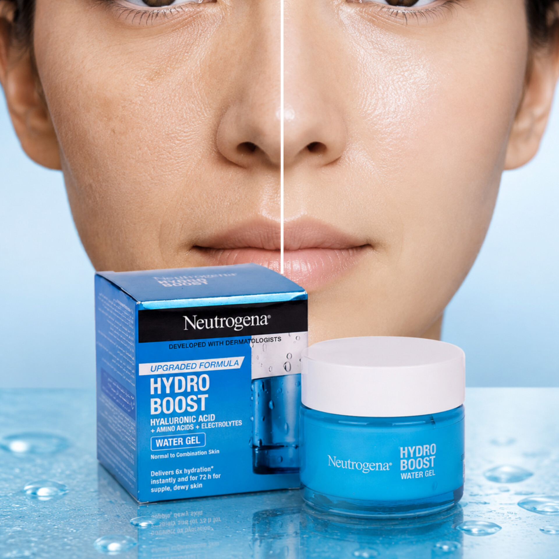 کرم آبرسان نوتروژینا Hydro Booste Water Gel حاوی هیالورونیک اسید