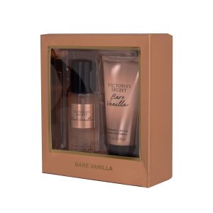 ست هدیه ویکتوریا سکرت مدل Bare Vanilla پک کوچک بادی‌میست و لوسیون بدن رایحه‌ی گرم و وانیلی