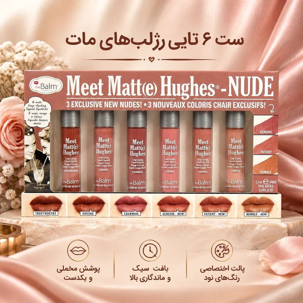 ست رژ لب مایع مات دبالم 6 عددی مینی کالکشن نود (Nude)