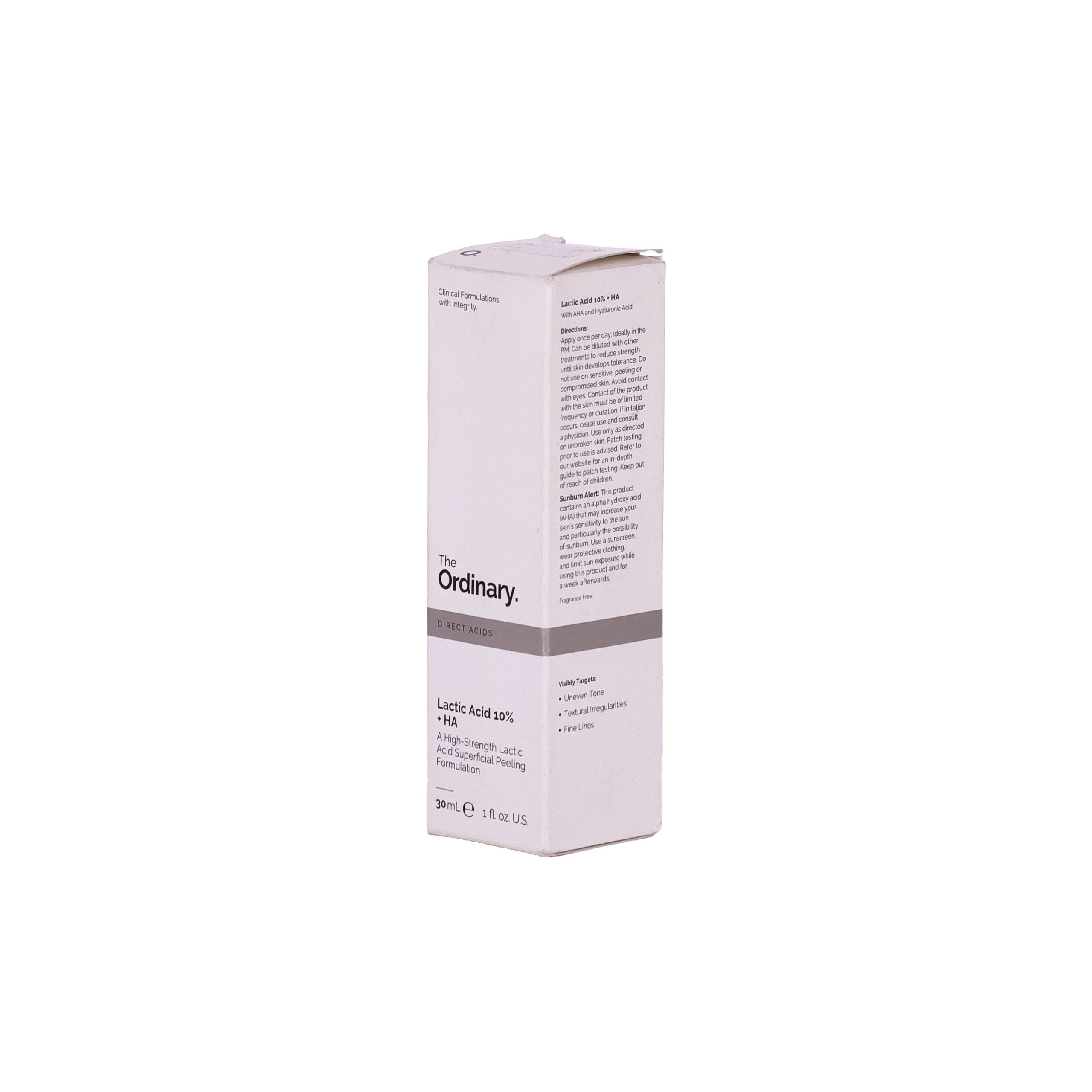 سرم لایهبردار لاکتیک اسید ۱۰٪ + هیالورونیک اسید اوردینری (The Ordinary Lactic Acid 10% + HA) حجم ۳۰ میل