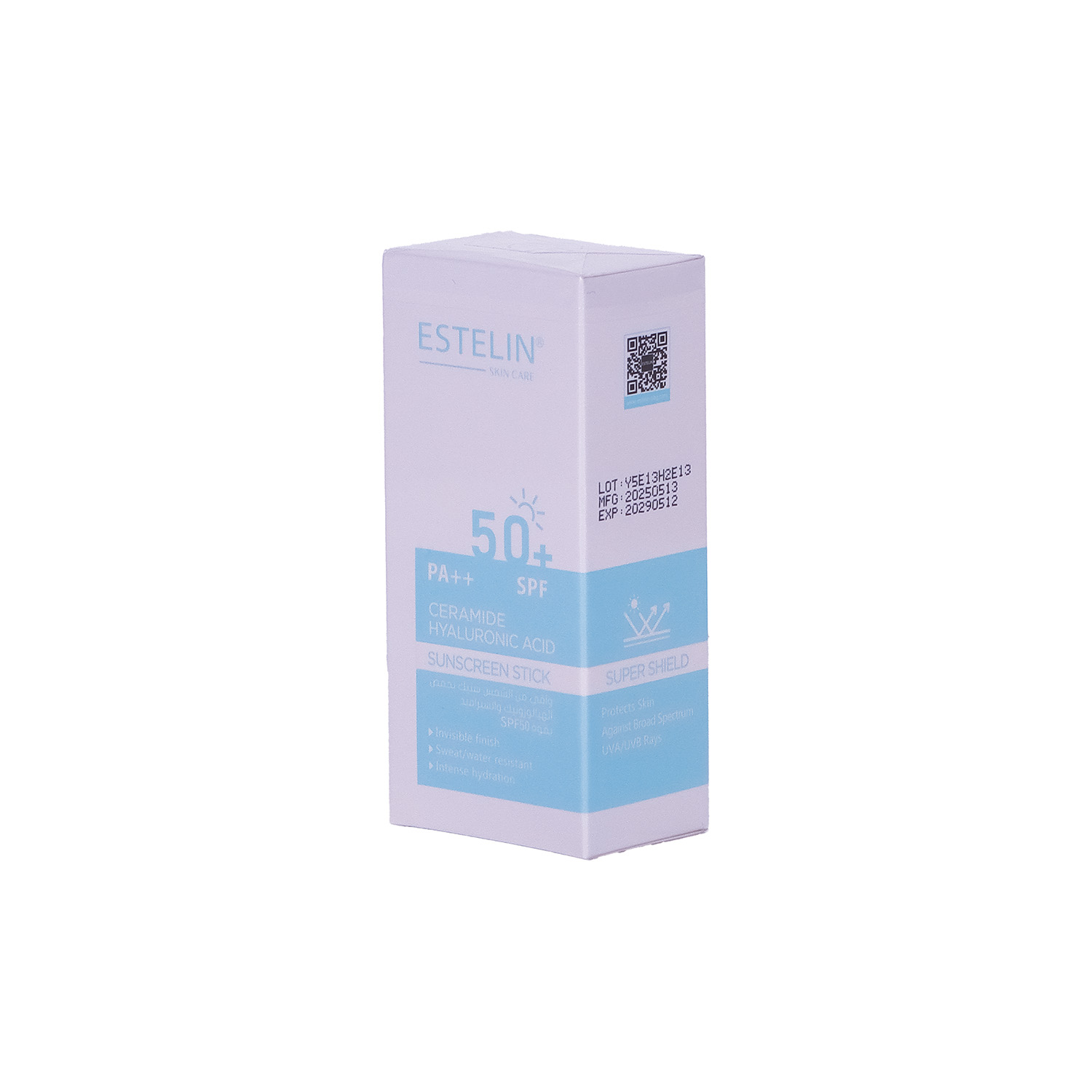 استیک ضد آفتاب استلین SPF50+ PA+++ با ترکیب سرامید و هیالورونیک اسید، محافظتی قوی، بافتی سبک و فینیشی نامرئی برای استفاده روزانه ارائه میدهد.