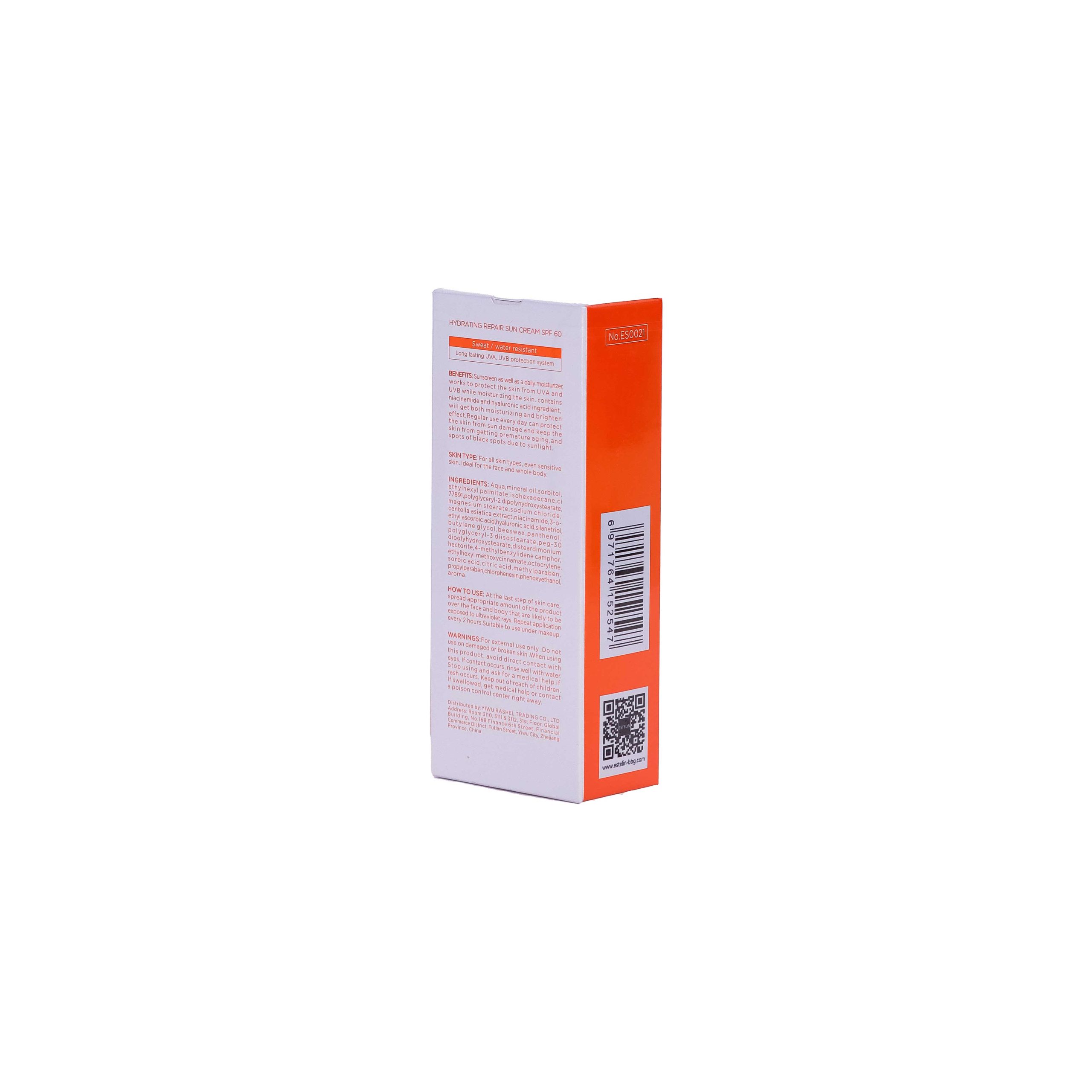 خرید کرم ضد آفتاب استلین مدل Hydrating Repair با SPF 60 PA+++؛ آبرسان، ترمیمکننده، مناسب زیر آرایش، سبک، غیرچرب و مناسب استفاده روزانه.