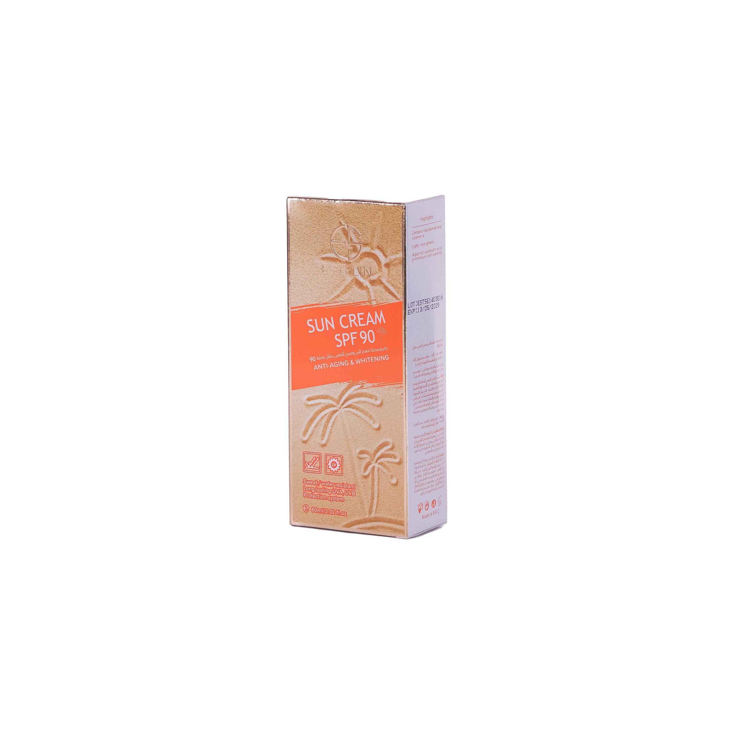 خرید کرم ضد آفتاب استلین مدل Anti-Aging & Whitening با SPF 90؛ ضد پیری، روشنکننده، مقاوم در برابر آب و تعریق، مناسب استفاده روزانه.