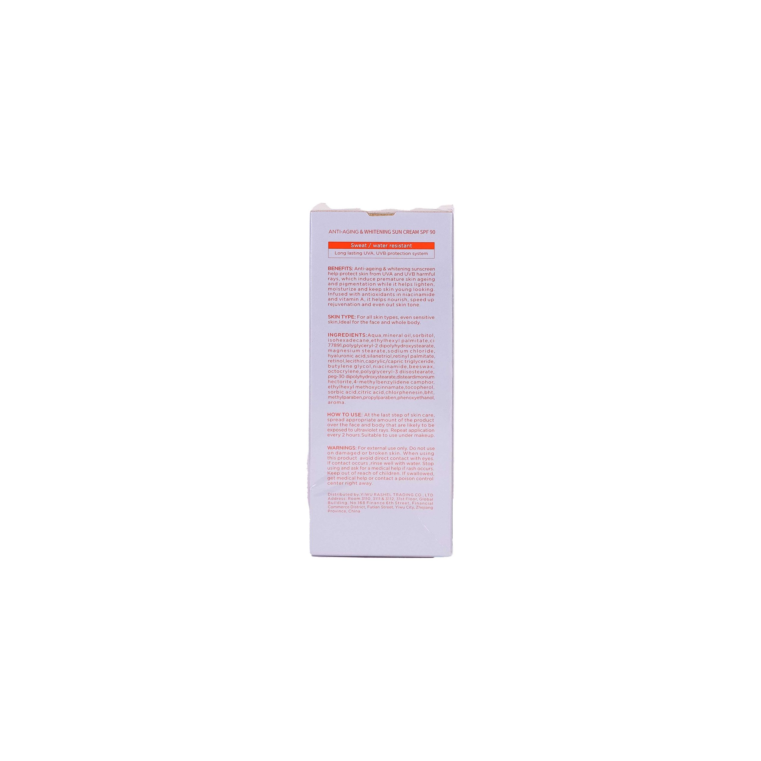 کرم ضد آفتاب استلین مدل Anti-Aging & Whitening SPF 90 ضدآفتاب با محافظت بسیار بالا در برابر UVA/UVB