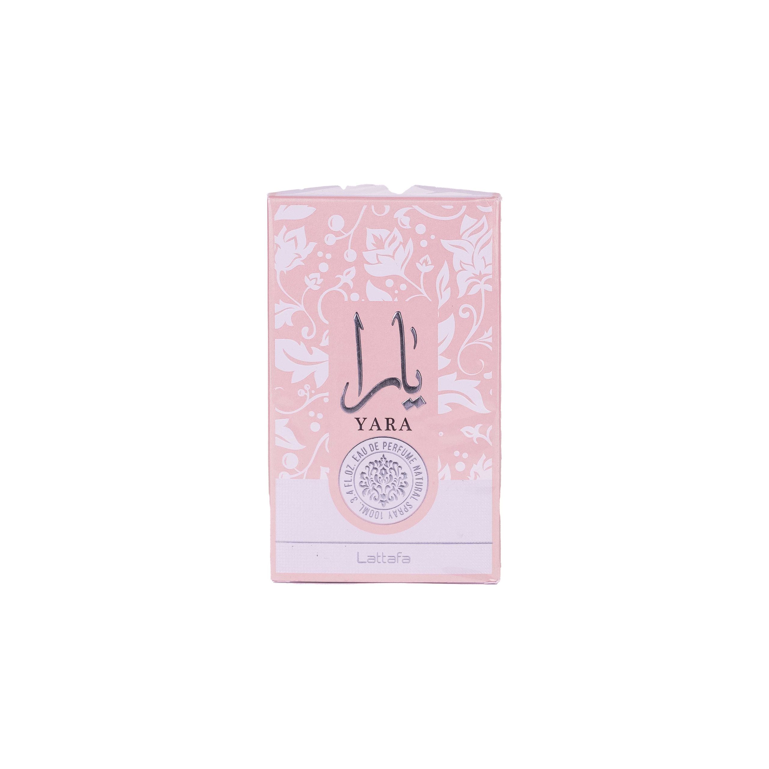 خرید عطر زنانه لطافه یارا (Yara) با رایحه شیرین و پودری. ماندگاری عالی، قیمت مناسب و ضمانت اصالت کالا. بهترین انتخاب برای خانمهای شیکپسند