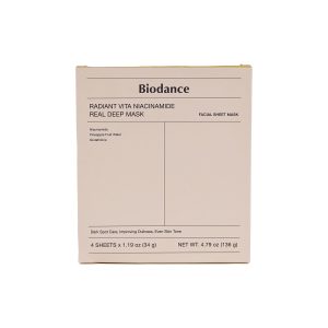 ماسک هیدروژلی بایودنس، خرید ماسک ضد لک کره ای، ماسک روشن کننده Biodance، ماسک نیاسینامید و گلوتاتیون، بهترین ماسک برای رفع کدری پوست. خرید ماسک هیدروژلی روشن‌کننده بایودنس مدل Radiant Vita Niacinamide. حاوی 20,000ppm نیاسینامید و گلوتاتیون. ضد لک قوی، رفع کدری پوست و درخشان‌کننده. بسته 4 عددی.