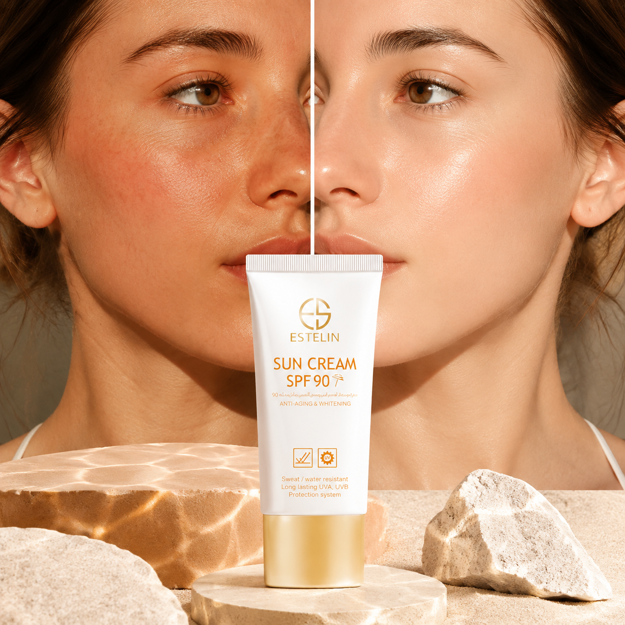 کرم ضدآفتاب استلین مدل Anti-Aging & Whitening ضد پیری و سفیدکننده